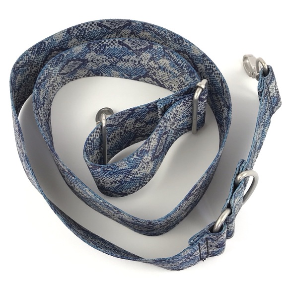 BAGGALINI Replacement Wide Crossbody Bag Strap Blue/Gray Python Animal Print - Picture 4 of 5